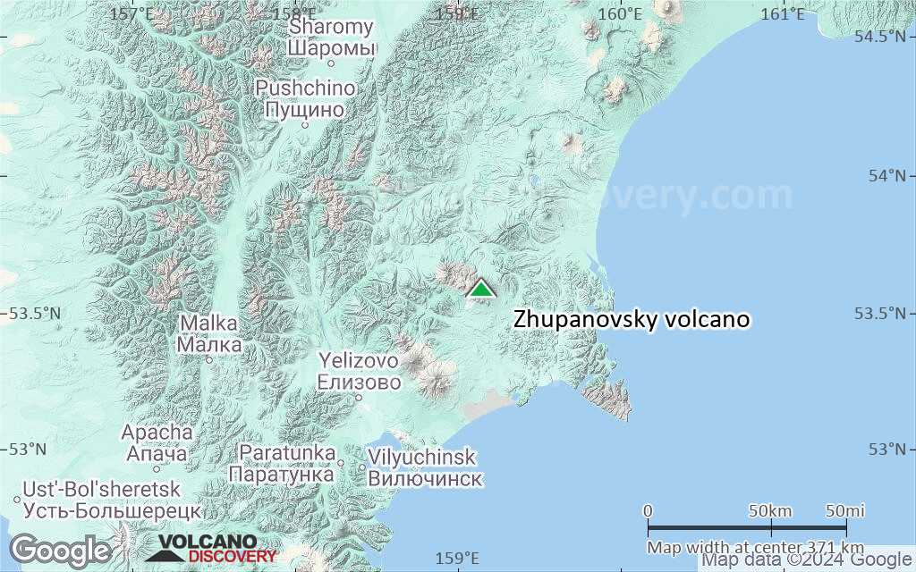 Terrain-type map of Zhupanovsky volcano (local scale large)