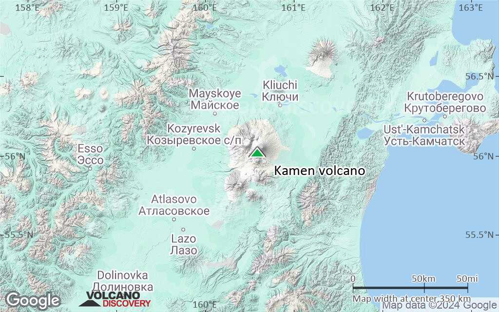 Terrain-type map of Kamen volcano (local scale large)
