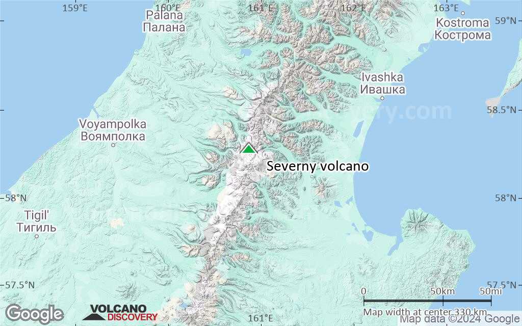 Terrain-type map of Severny volcano (local scale large)
