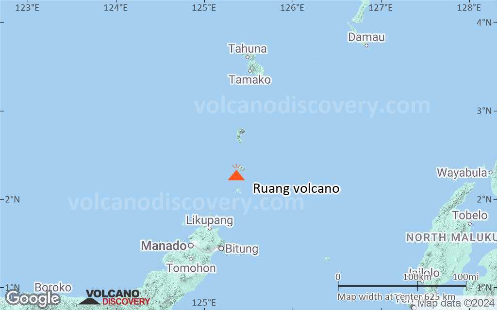 Terrain-type map of Ruang volcano (local scale large)