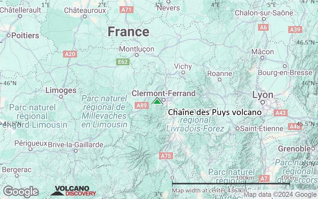 Terrain-type map of Chaîne des Puys volcano (local scale large)
