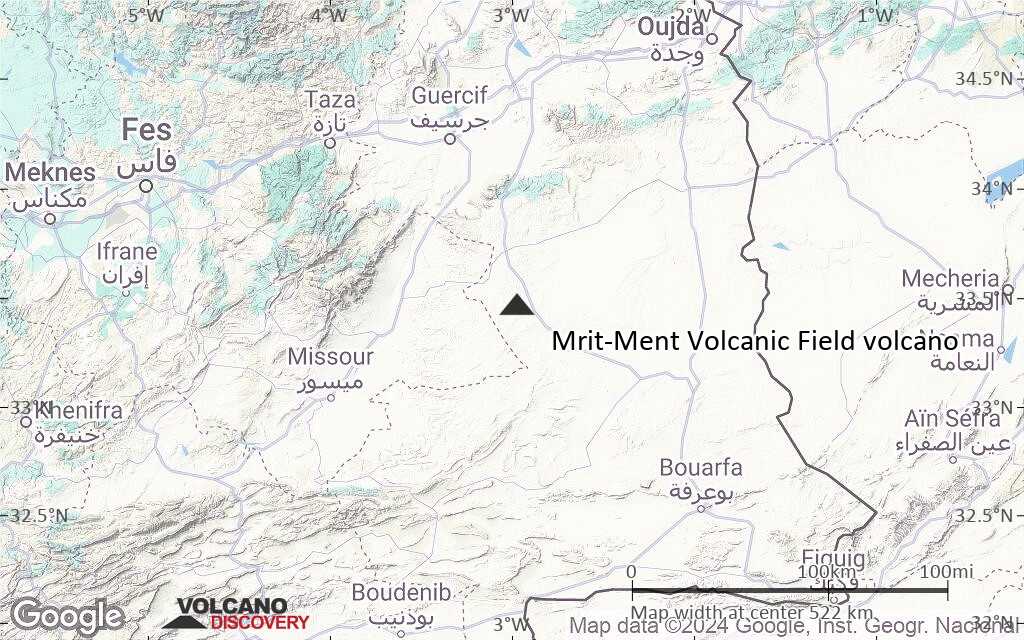 Terrain-type map of Mrit-Ment Volcanic Field volcano (local scale large)