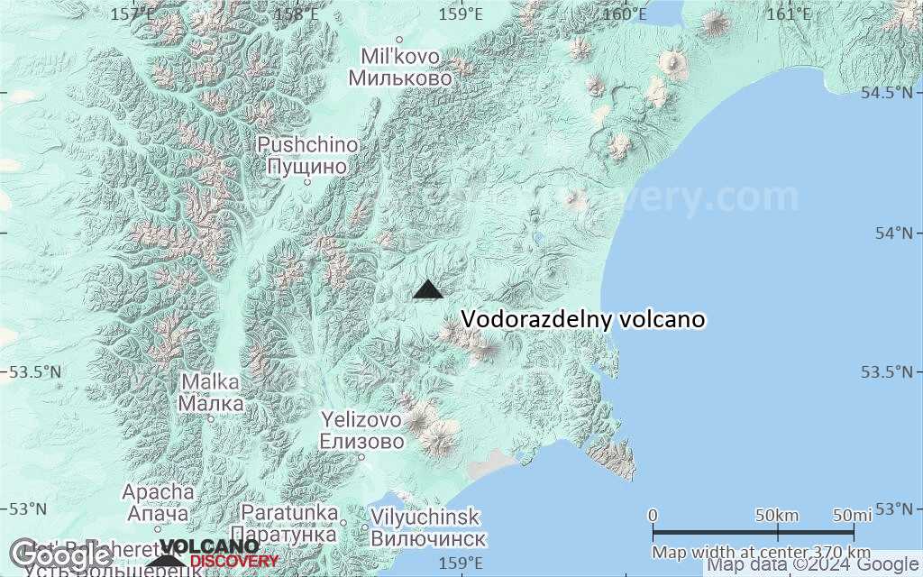 Terrain-type map of Vodorazdelny volcano (local scale large)