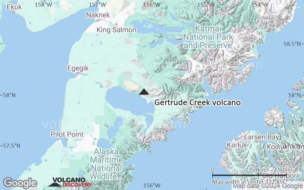 Terrain-type map of Gertrude Creek volcano (local scale large)