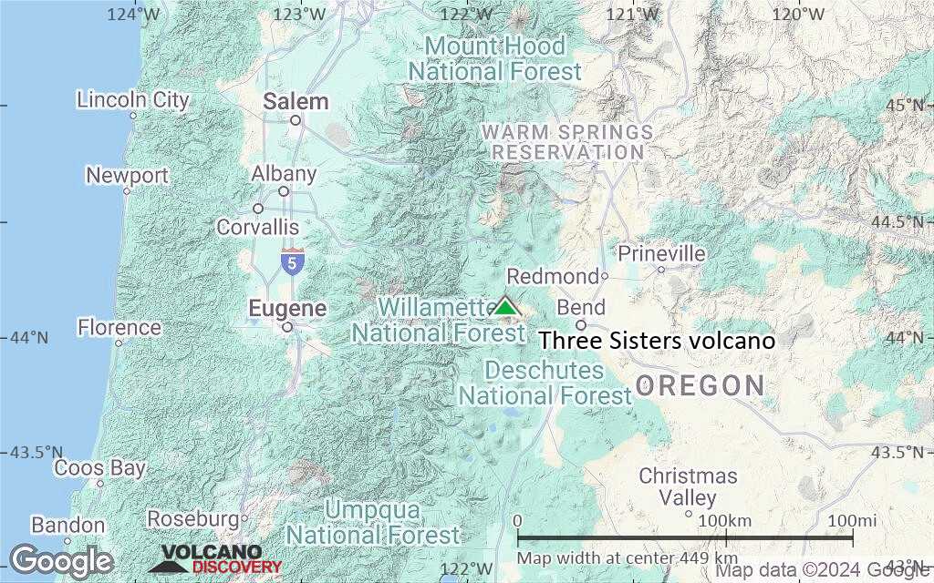 Terrain-type map of Three Sisters volcano (local scale large)