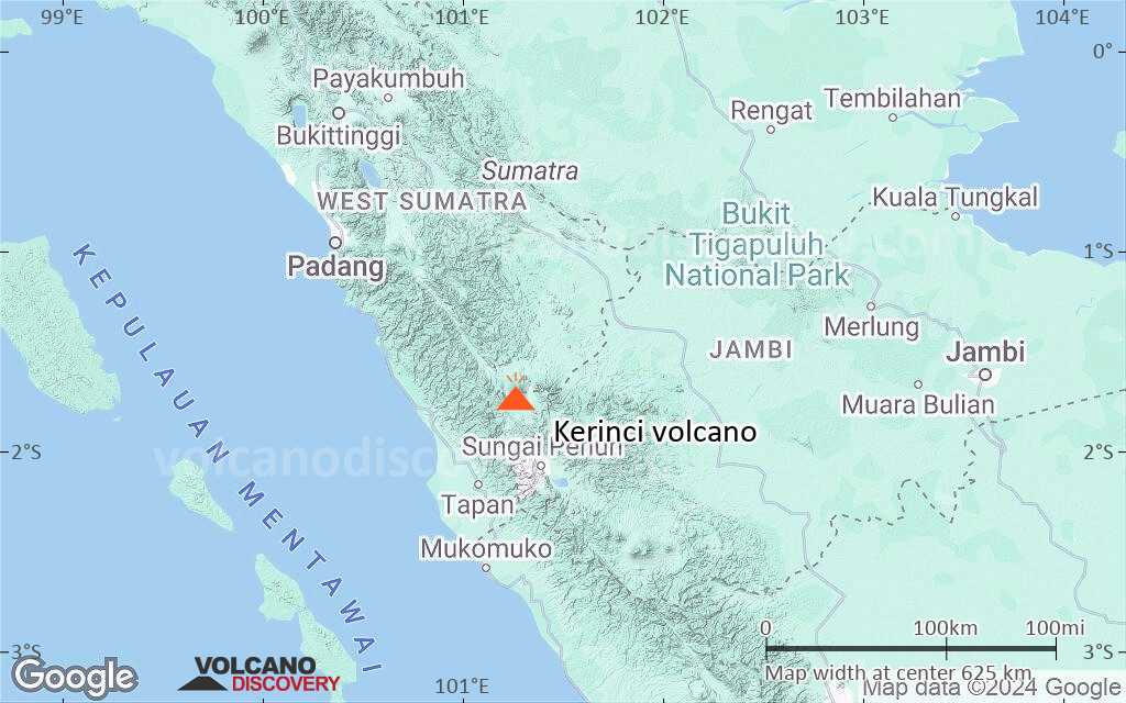 Terrain-type map of Kerinci volcano (local scale large)
