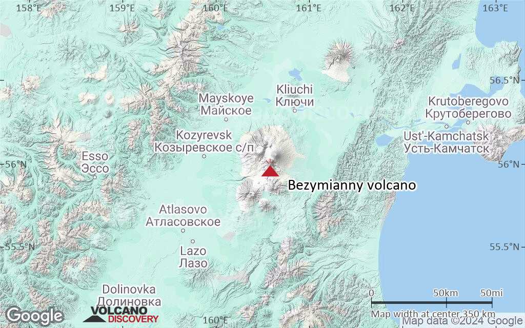 Terrain-type map of Bezymianny volcano (local scale large)