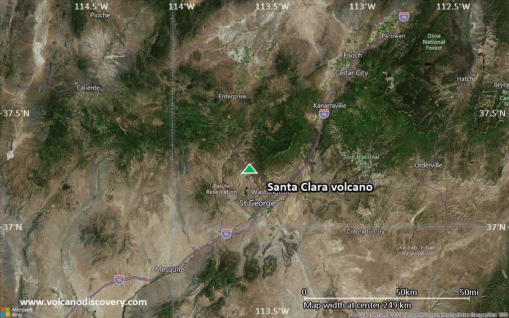 Satellite/aerial-type map of Santa Clara volcano (local scale medium)