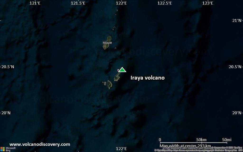 Satellite/aerial-type map of Iraya volcano (local scale medium)