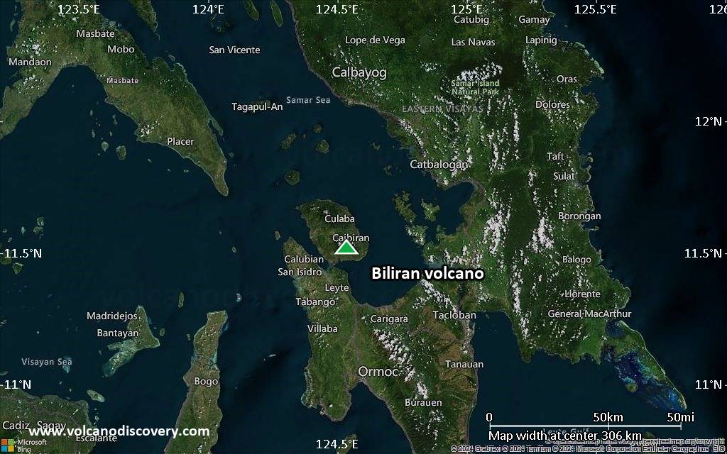 Satellite/aerial-type map of Biliran volcano (local scale medium)