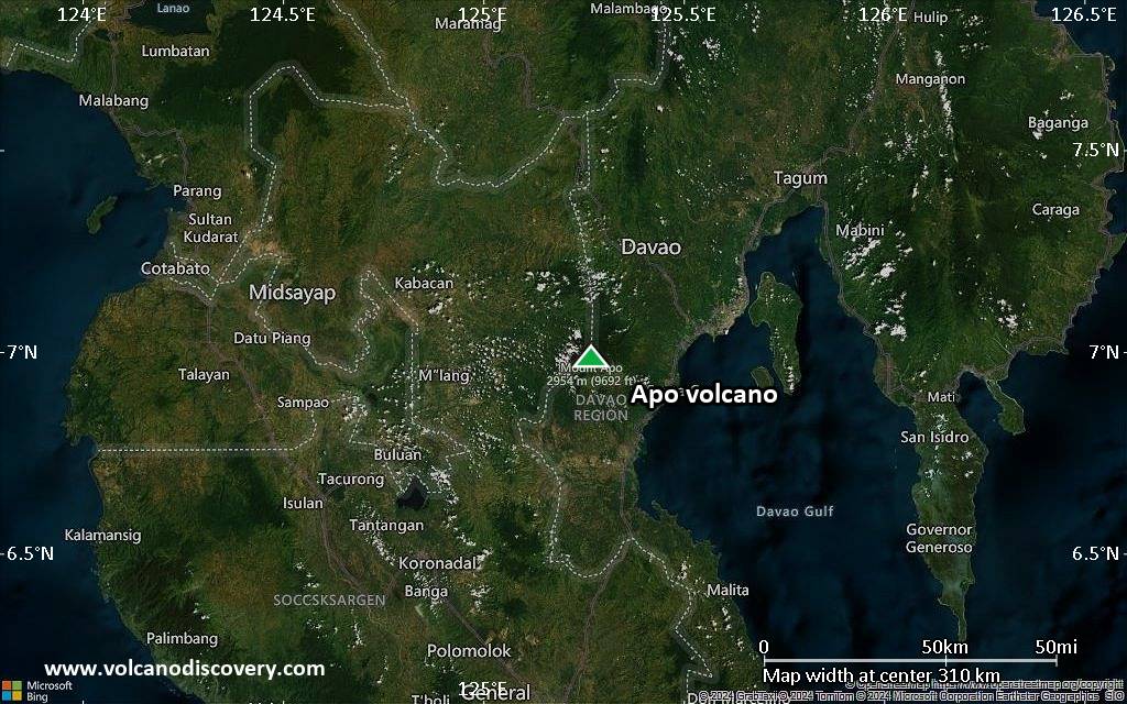 Satellite/aerial-type map of Apo volcano (local scale medium)