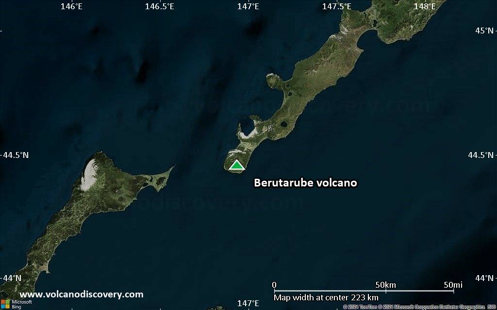 Satellite/aerial-type map of Berutarube volcano (local scale medium)