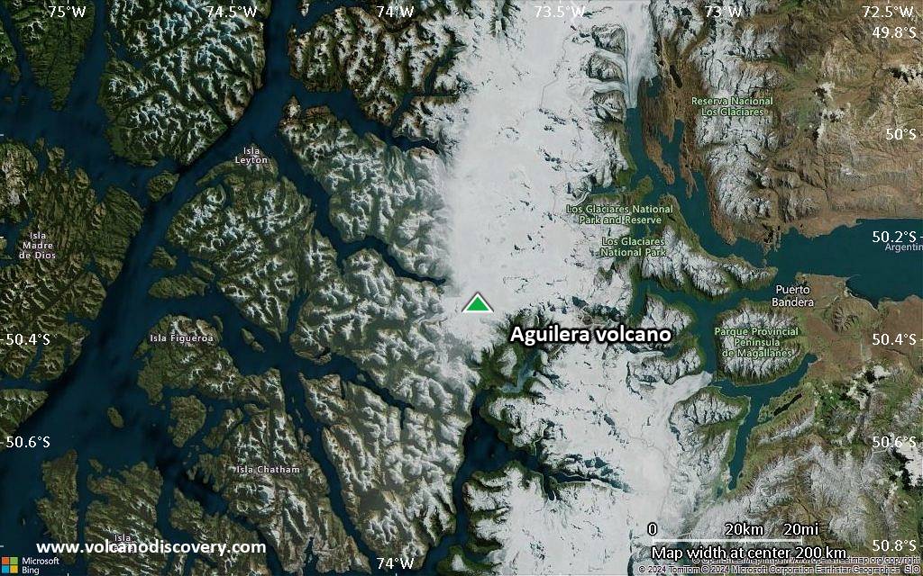 Satellite/aerial-type map of Aguilera volcano (local scale medium)