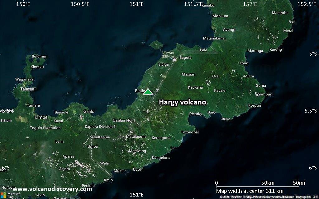 Satellite/aerial-type map of Hargy volcano (local scale medium)