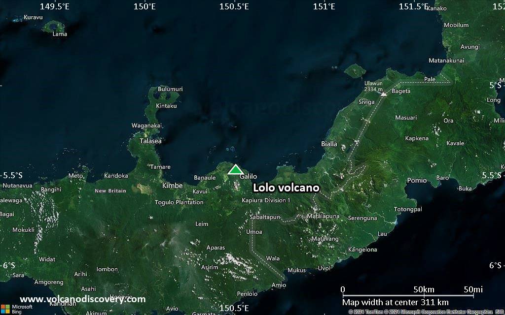 Satellite/aerial-type map of Lolo volcano (local scale medium)