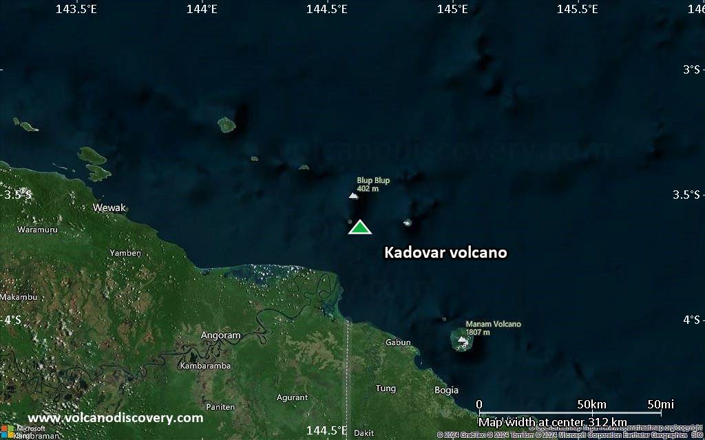 Satellite/aerial-type map of Kadovar volcano (local scale medium)