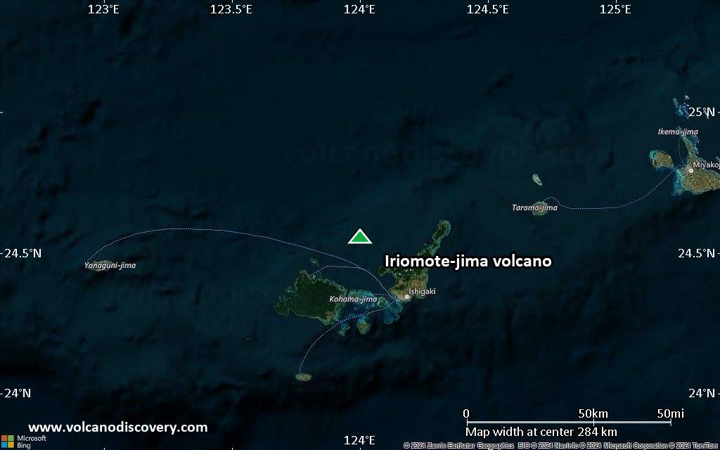 Satellite/aerial-type map of Iriomote-jima volcano (local scale medium)