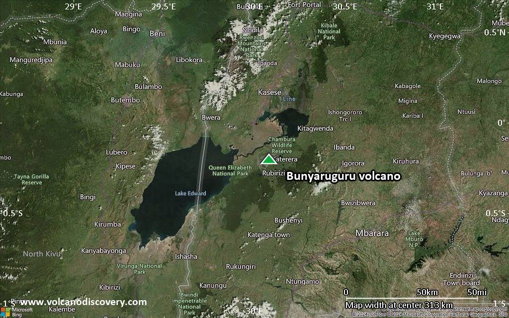 Satellite/aerial-type map of Bunyaruguru volcano (local scale medium)