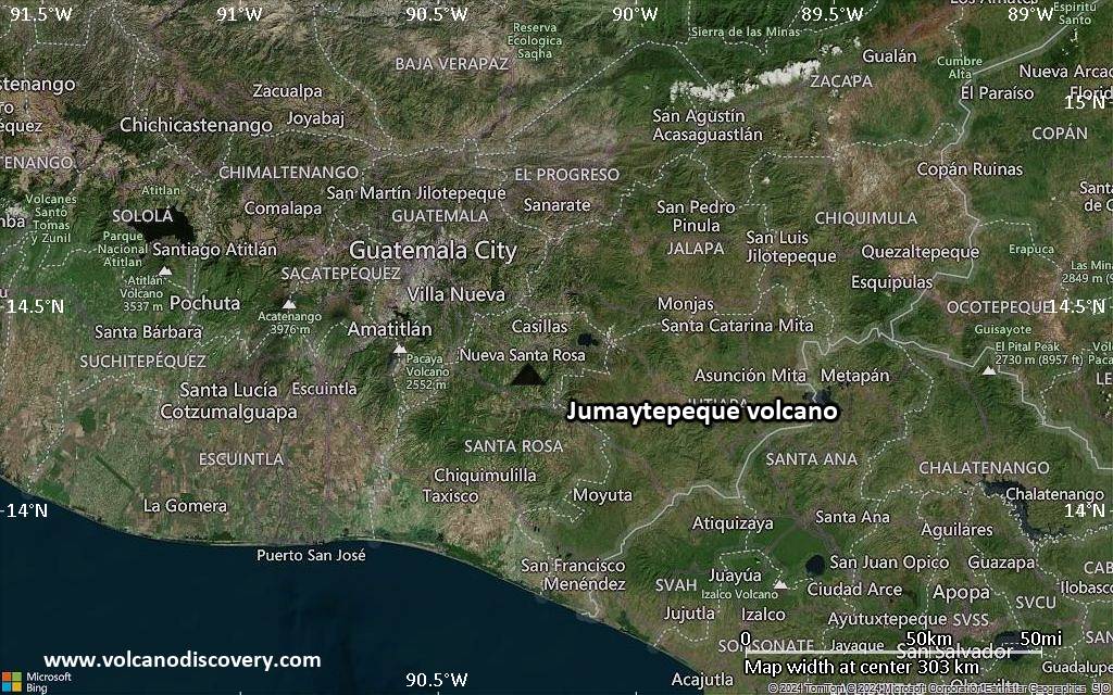 Satellite/aerial-type map of Jumaytepeque volcano (local scale medium)