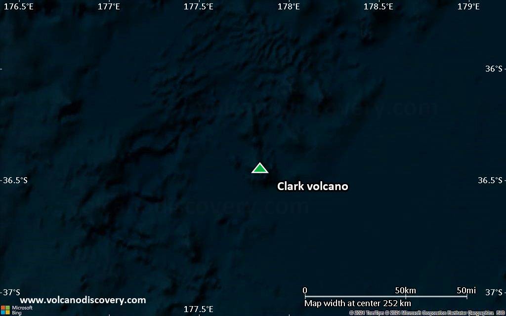 Satellite/aerial-type map of Clark volcano (local scale medium)