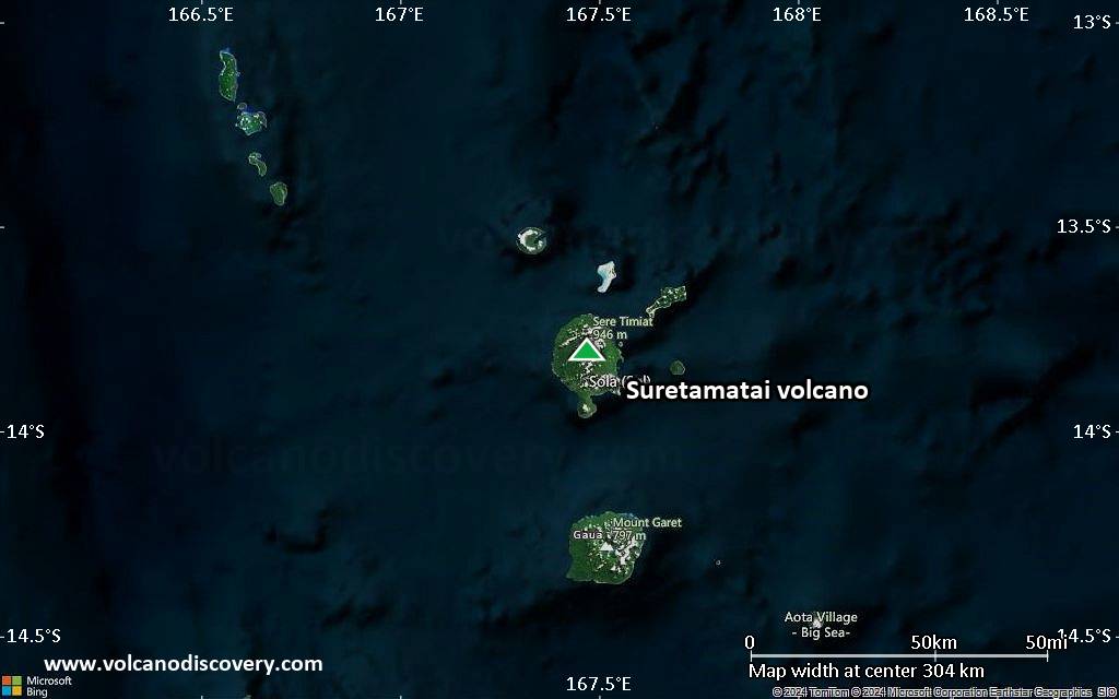 Satellite/aerial-type map of Suretamatai volcano (local scale medium)