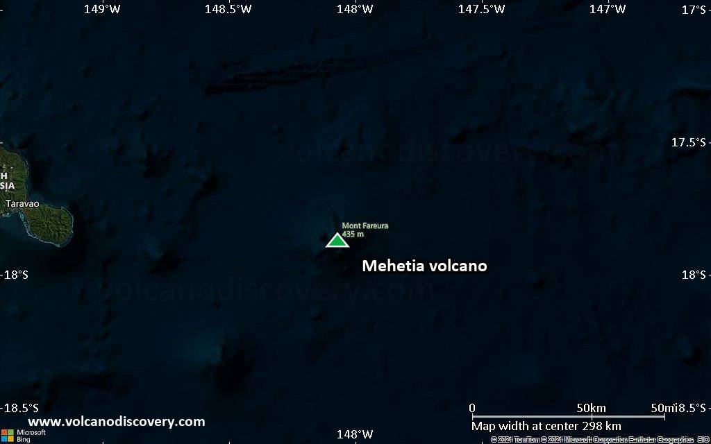 Satellite/aerial-type map of Mehetia volcano (local scale medium)