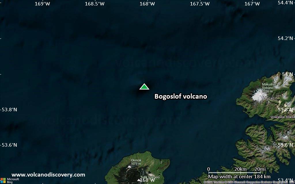 Map of Bogoslof volcano