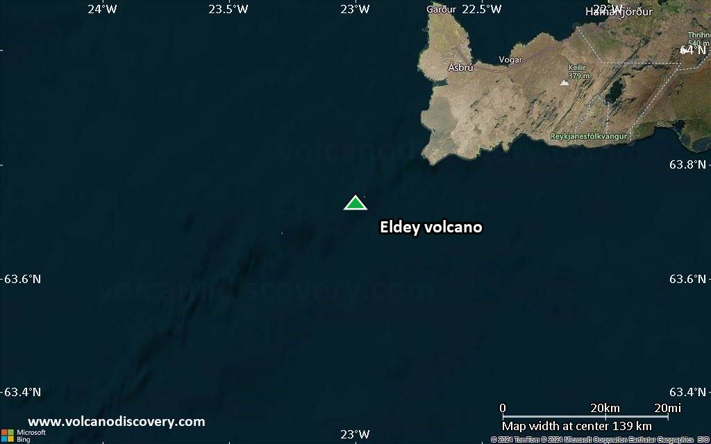 Satellite/aerial-type map of Eldey volcano (local scale medium)