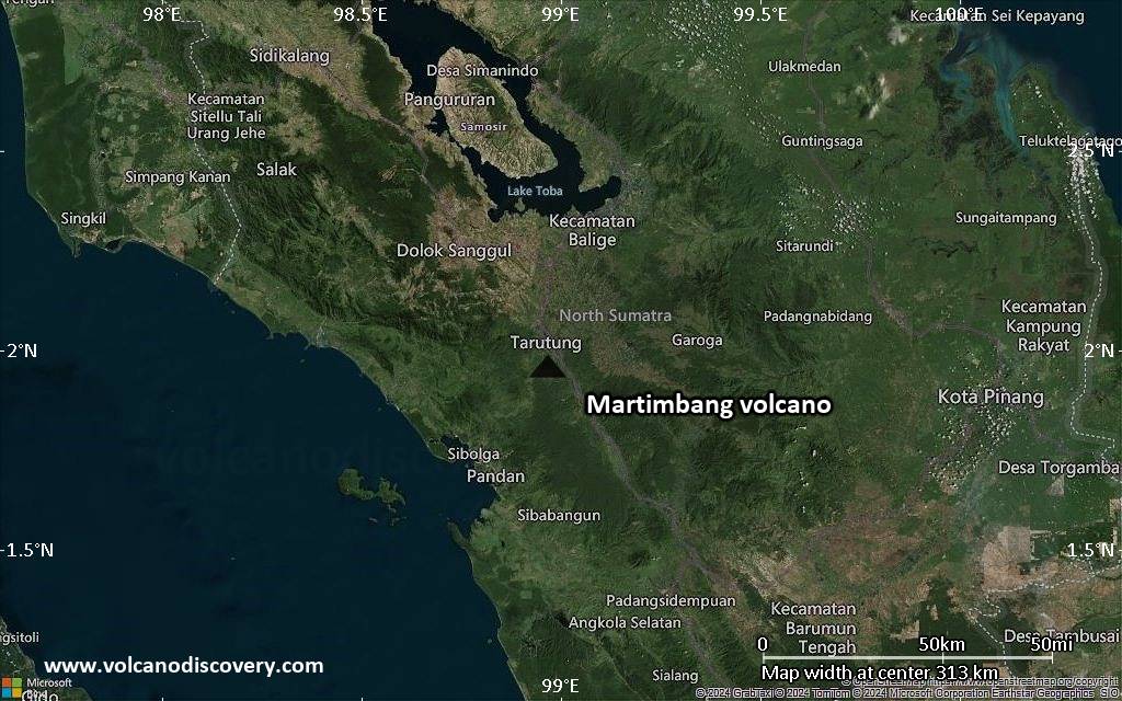Satellite/aerial-type map of Martimbang volcano (local scale medium)