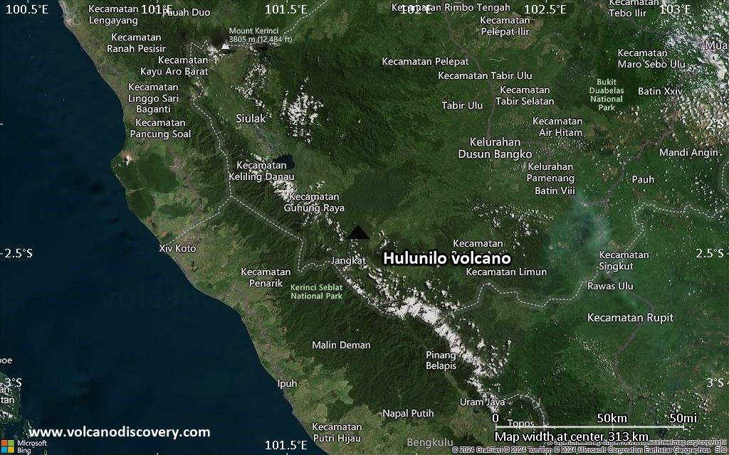 Satellite/aerial-type map of Hulunilo volcano (local scale medium)