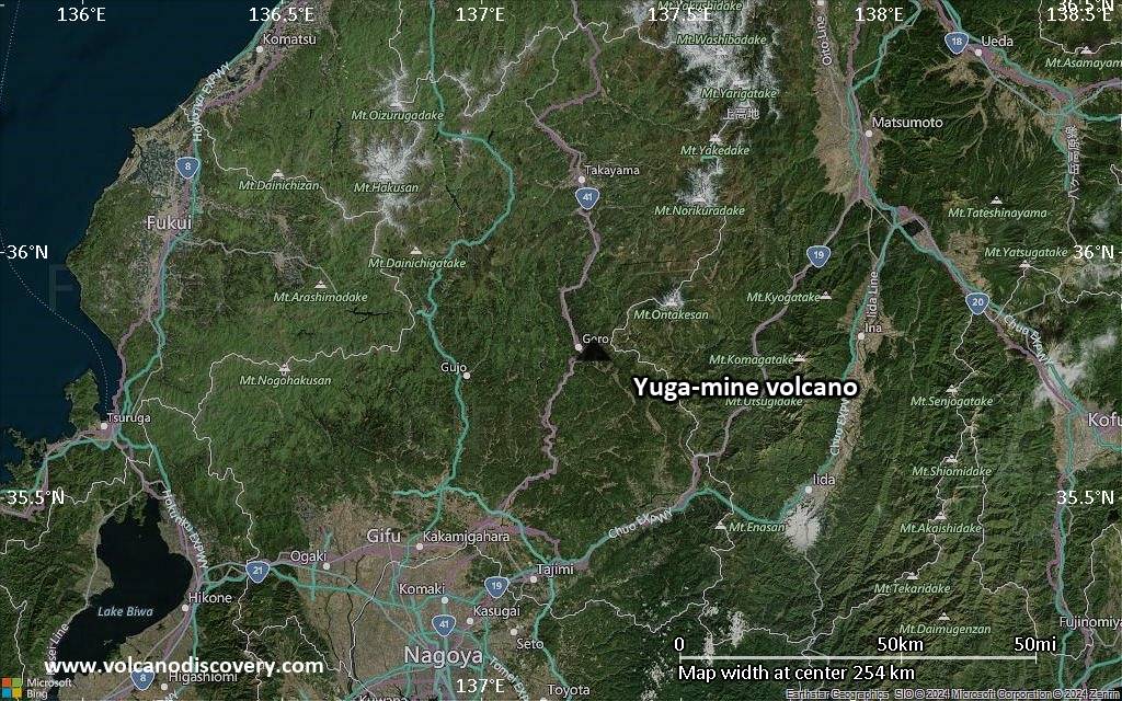 Satellite/aerial-type map of Yuga-mine volcano (local scale medium)
