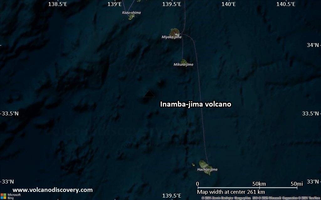 Satellite/aerial-type map of Inamba-jima volcano (local scale medium)