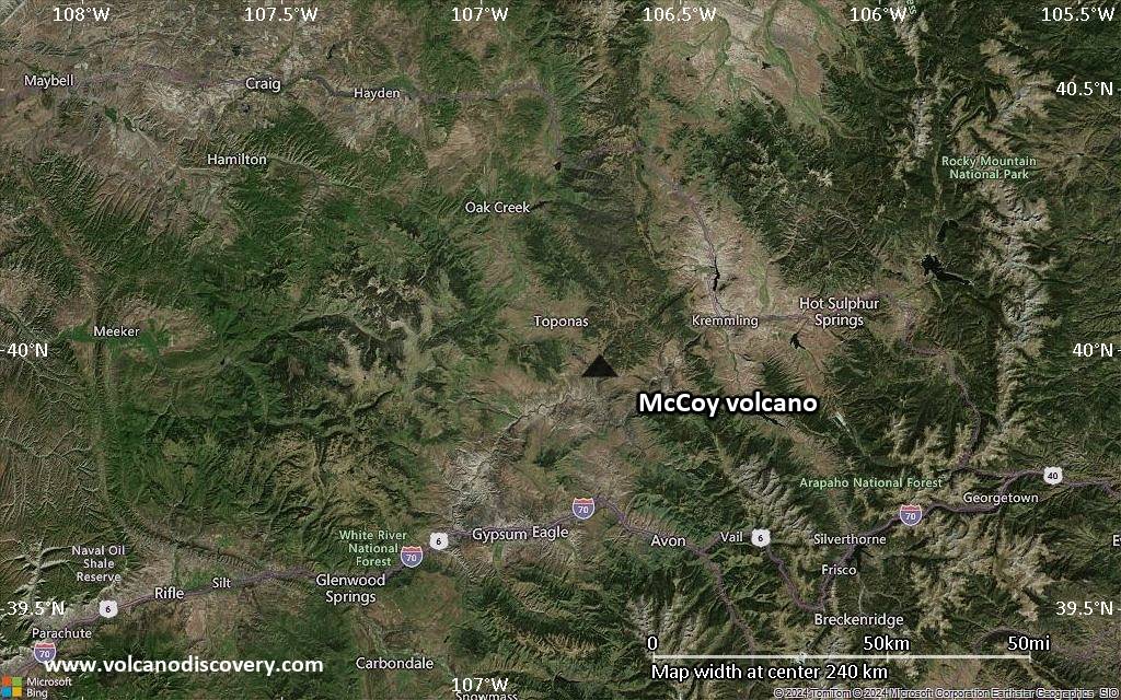 Satellite/aerial-type map of McCoy volcano (local scale medium)