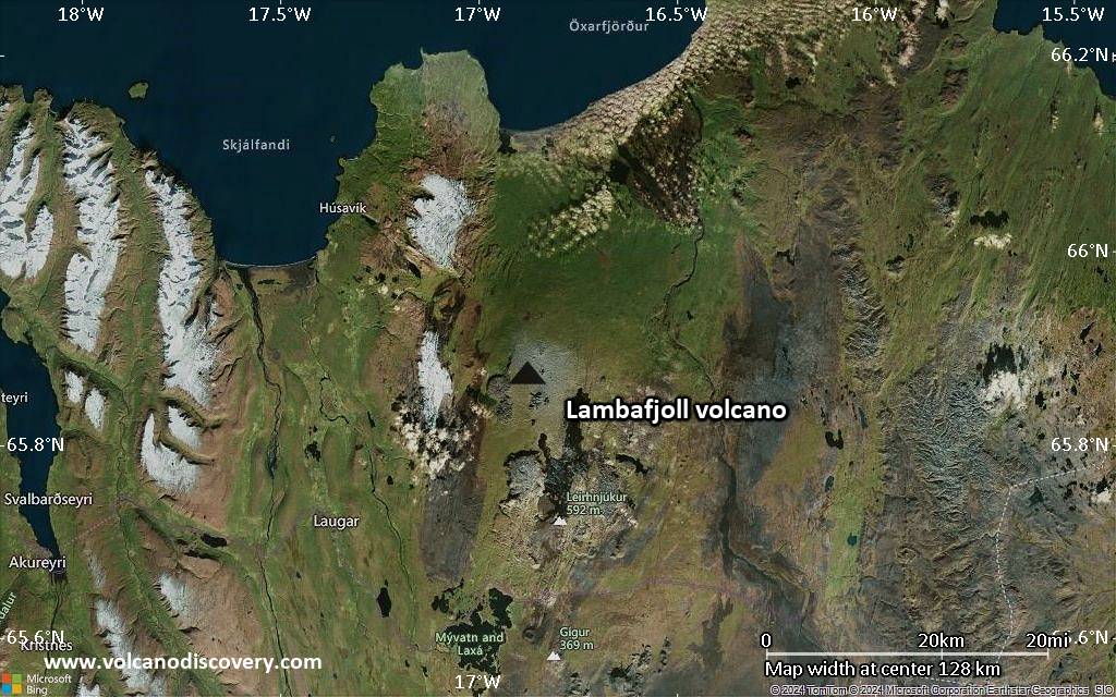 Satellite/aerial-type map of Lambafjoll volcano (local scale medium)
