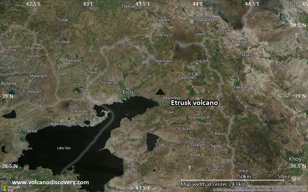Satellite/aerial-type map of Etrusk volcano (local scale medium)