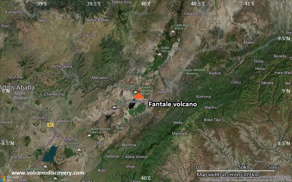 Satellite/aerial-type map of Fantale volcano (local scale medium)