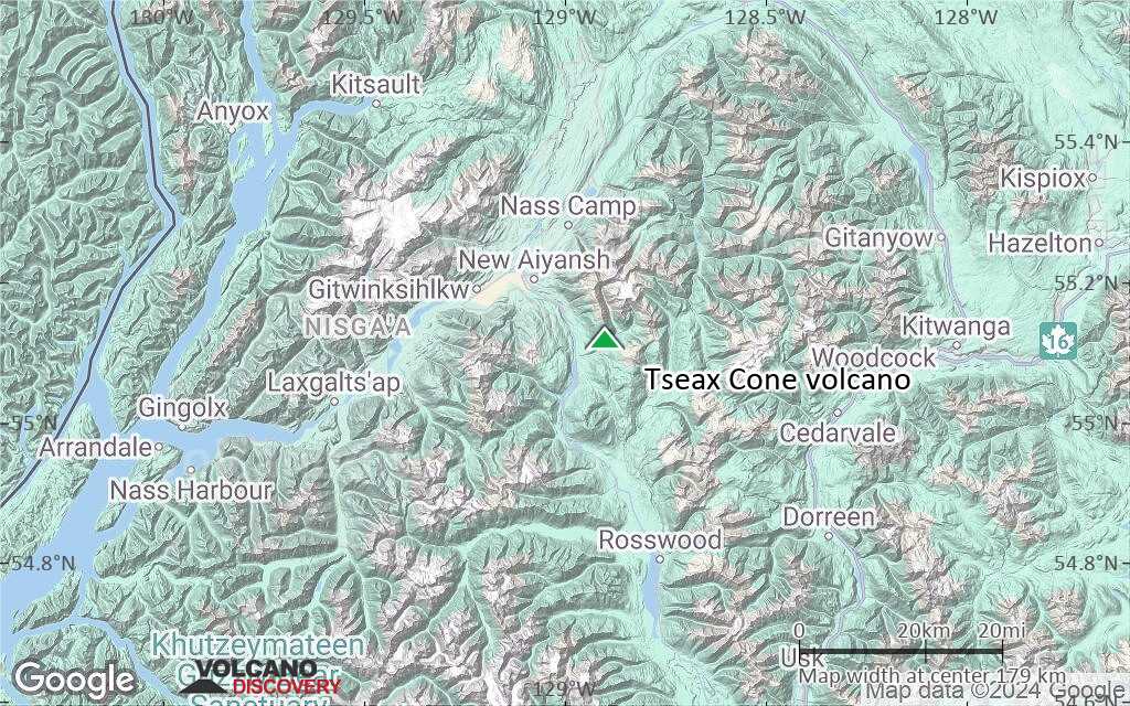 Terrain-type map of Tseax Cone volcano (local scale medium)