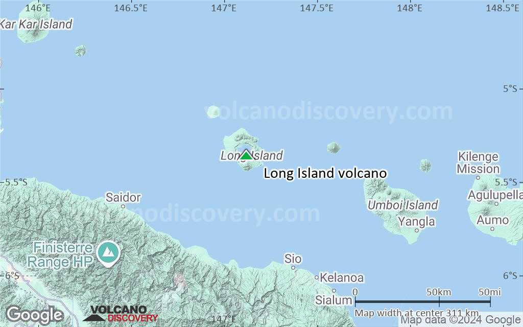 Terrain-type map of Long Island volcano (local scale medium)