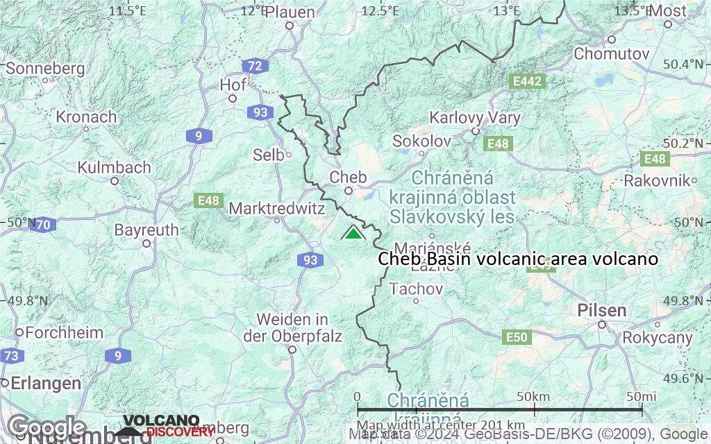 Terrain-type map of Cheb Basin volcanic area volcano (local scale medium)