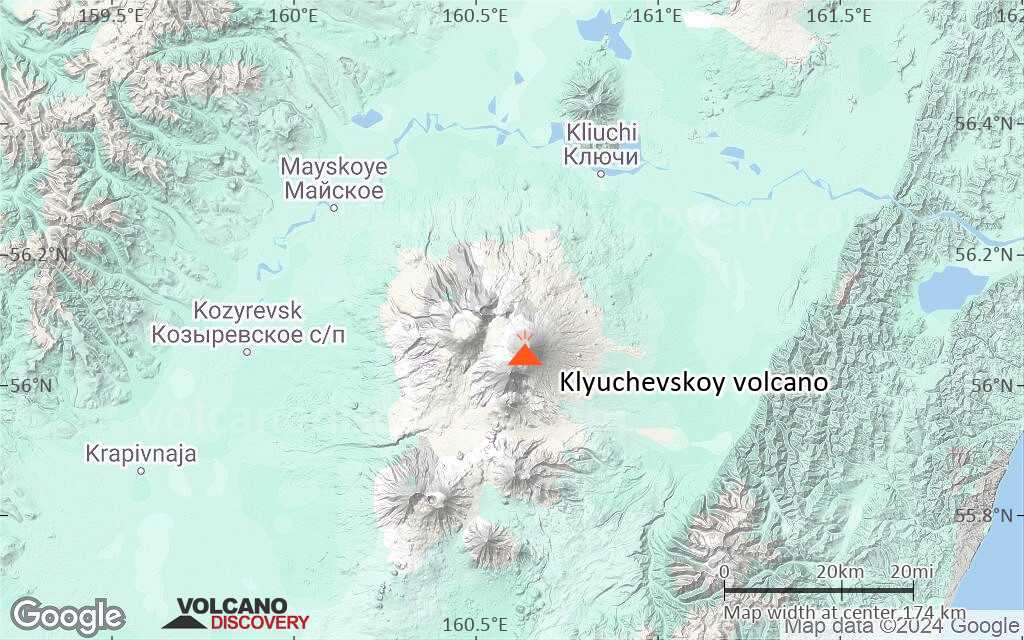 Terrain-type map of Klyuchevskoy volcano (local scale medium)