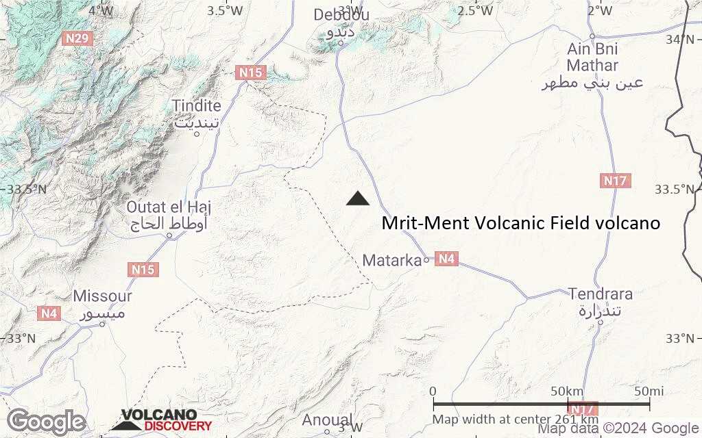 Terrain-type map of Mrit-Ment Volcanic Field volcano (local scale medium)