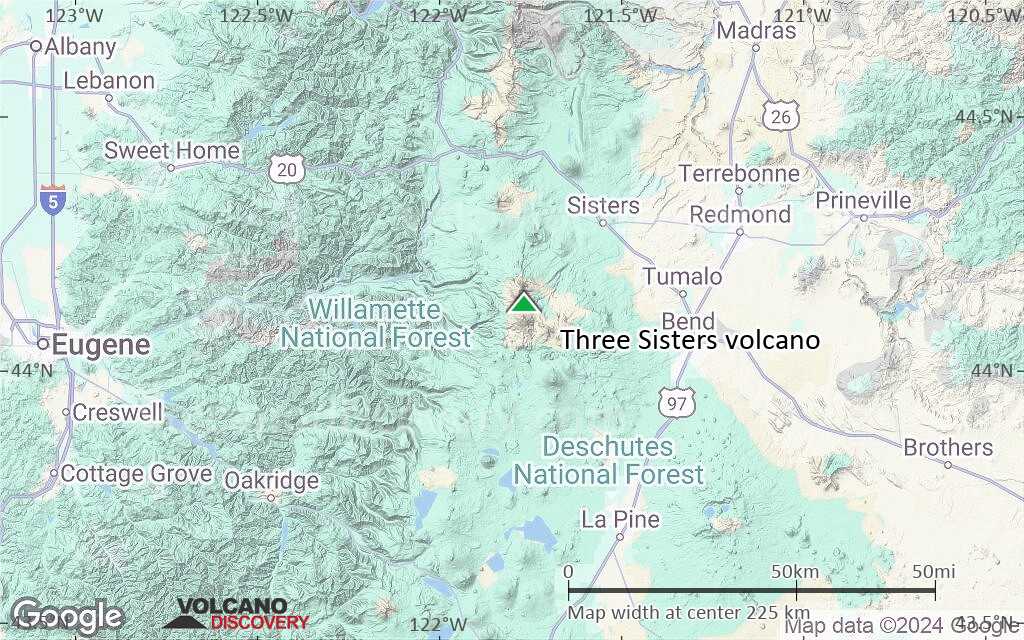 Terrain-type map of Three Sisters volcano (local scale medium)