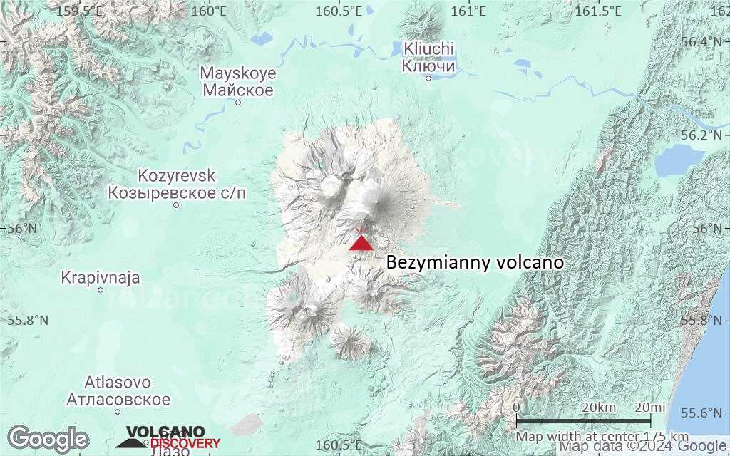 Terrain-type map of Bezymianny volcano (local scale medium)