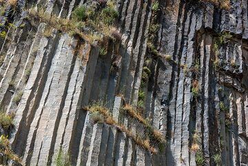 Perfectly shaped parallel prismatic columns rising several tens of meters (Photo: Tom Pfeiffer)