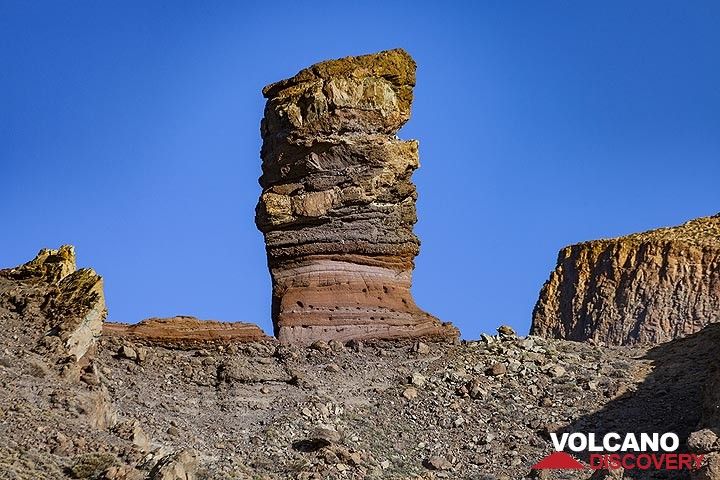 Rock of ash layers in the caldera of Teide volcano on Tenerife island. (Photo: Tobias Schorr)