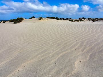 The white sands of the beach Caleta del Mojón Blanco. (Photo: Tobias Schorr)