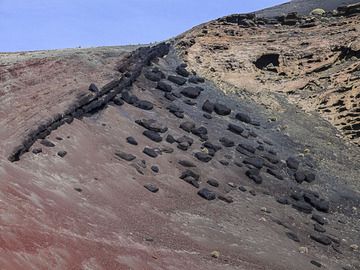 Broken parts of the crater rim of El Golfo volcano (Photo: Tobias Schorr)