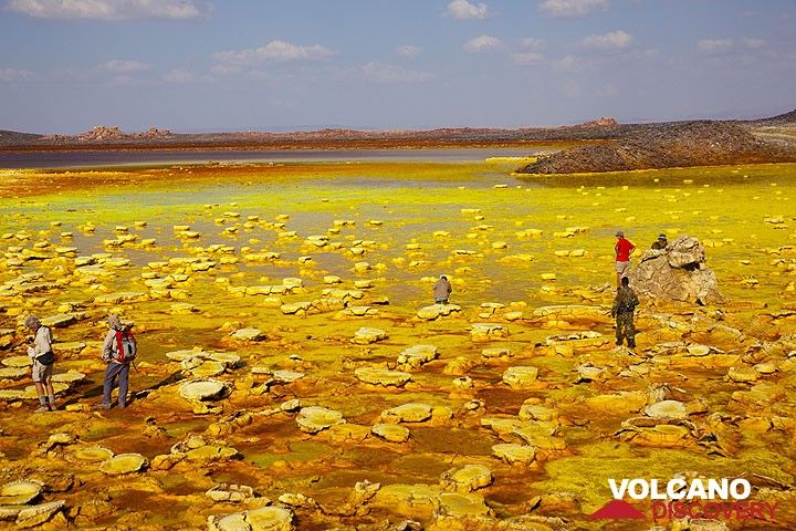 Photo of the Day: The group exploring the yellow lake at Dallol