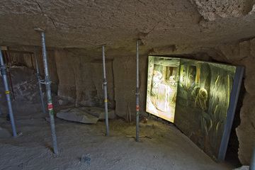 Site archéologique d'une carrière de pierre ponce romaine (Photo: Tobias Schorr)