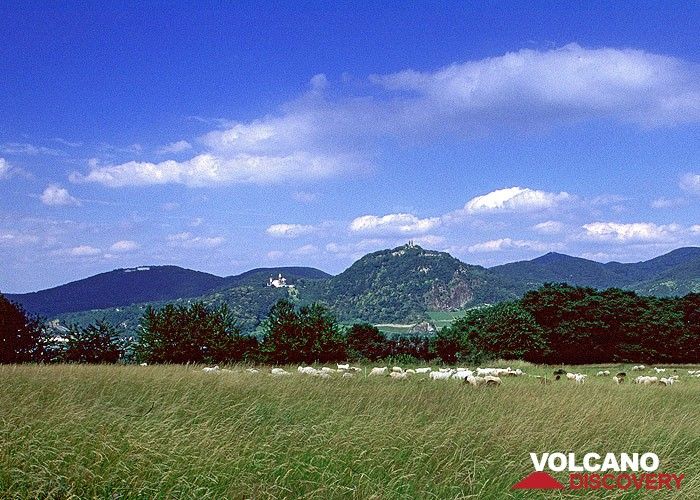 Der berühmte Drachenfels des Siebengebirges mit seinem Lavadom aus Trachit. (Photo: Tobias Schorr)